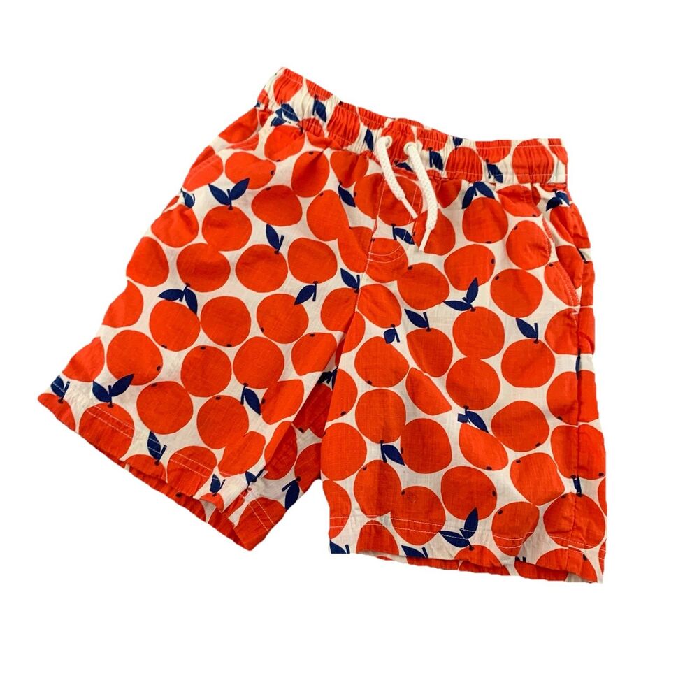 Hanna Andersson Fruit Print Swim Trunks Shorts Boys Size 130 US 8 Woven Cotton - Picture 8 of 10